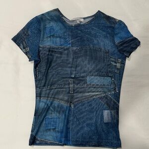 Miaou Blue Denim Baby Tee